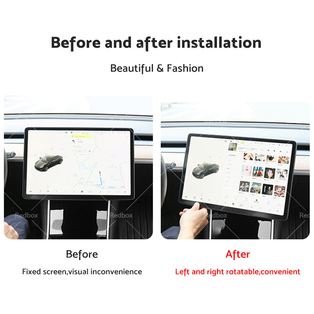 Fit Tesla Model 3 Model Y Screen Rotating Holder Navigation Vehicle Swivel Mount-4