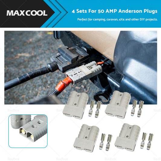 4 Sets For 50 AMP Anderson Plugs Terminals 4WD Caravan Camping Solar Car-0