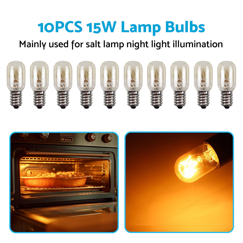 10PCS E14 Salt Lamp Globe Bulb 15W Light Bulb 230v Refrigerator Oven Replacement-3