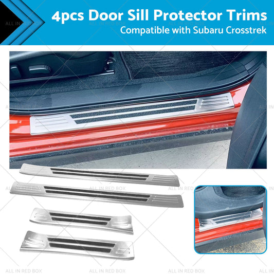 4x Suitable For Subaru Crosstrek 2023 Steel Door Sill Protector Trim Scuff Plate-0