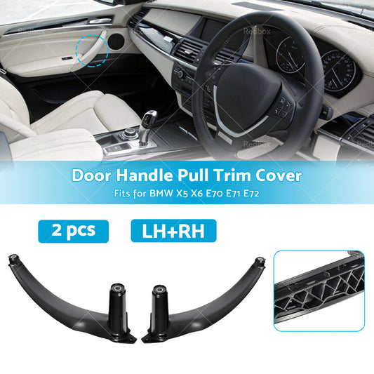 LHRH Front or Rear Door Handle Pull Trim Cover Black For BMW X5 E70 X6 E71 E72-1