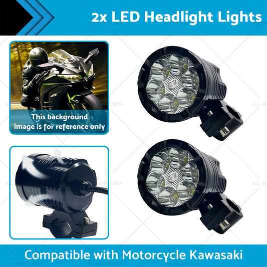 2x LED Headlight Lights Motorcycle Waterproof Driving Fog Spotlight Lamp-1