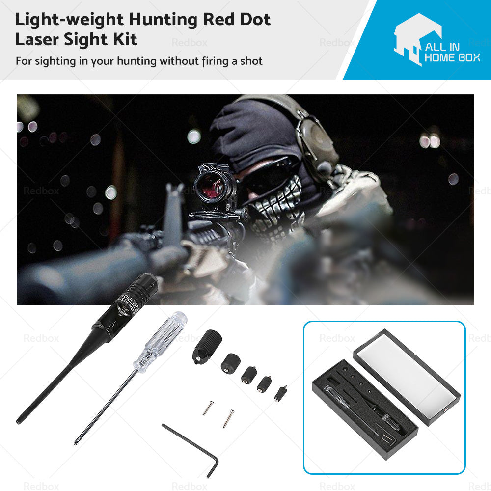 Sighter Bore Sight kit Red Laser Bore Fits 22 to 50 Caliber Rifles Handgun G6-0
