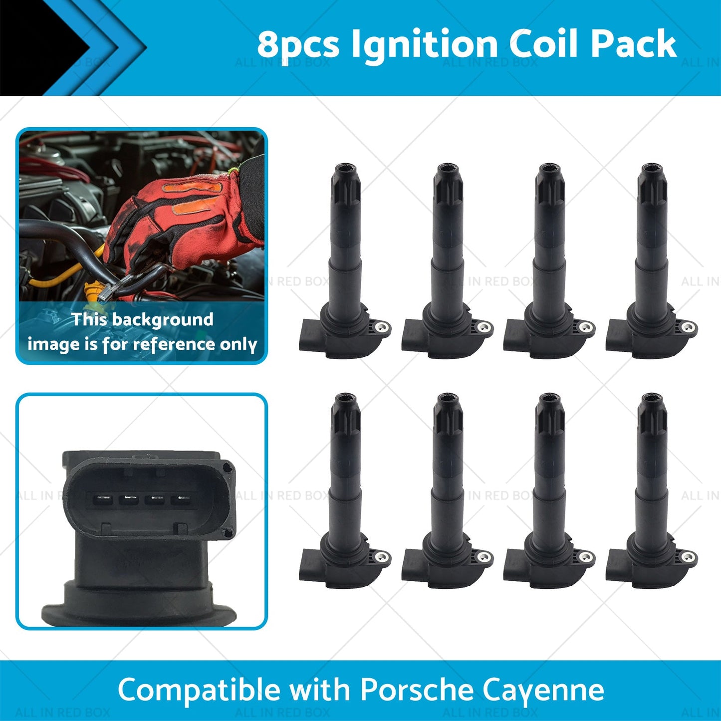 8x  Ignition Coil Pack Suitable for Porsche Cayenne 9PA 03-06 4. 5L M 48. 00 48. 50-1