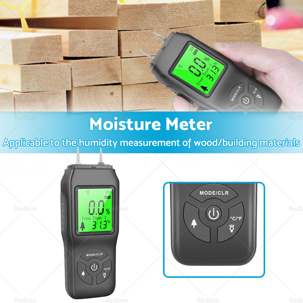2-Pin Digital LCD Moisture Meter Damp Detector Wood Humidity CaravanTester Tool-2