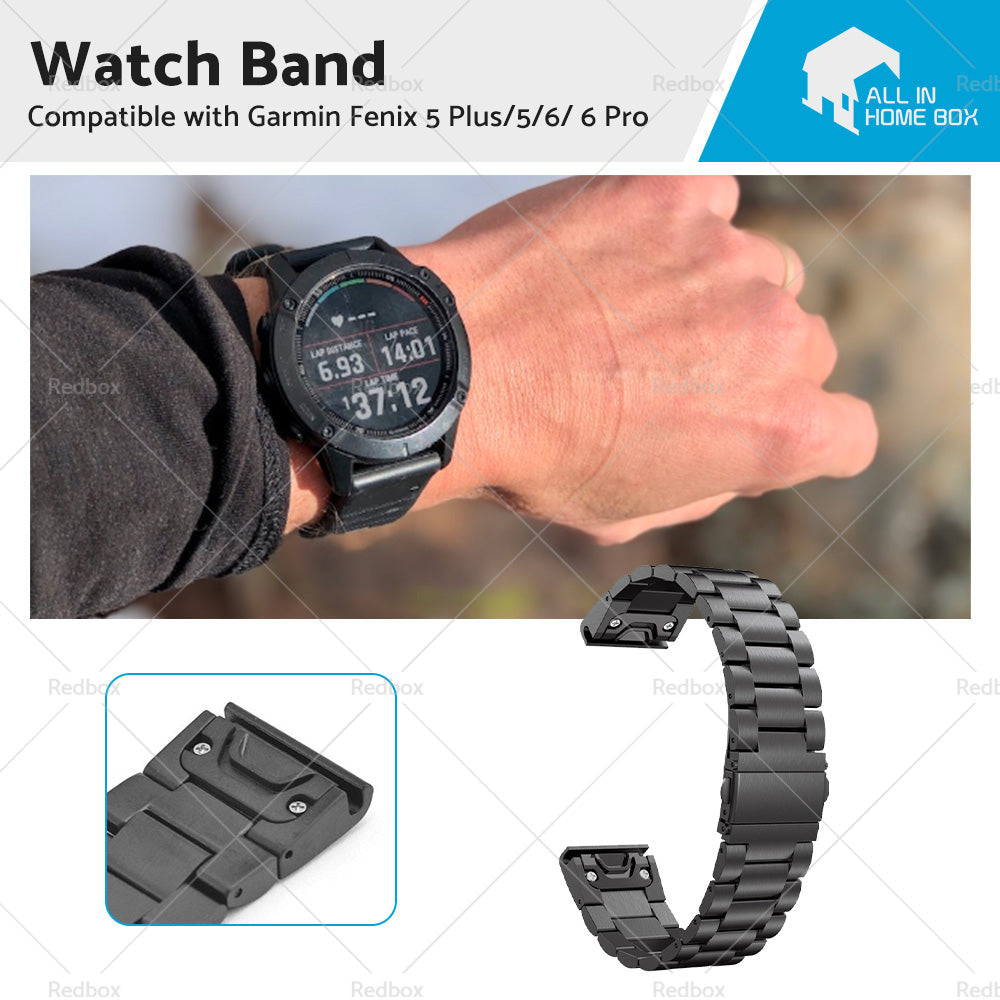Stainless Steel Strap Quick Fit Watch Band Suitable For Garmin Fenix 5 6 22mm-0