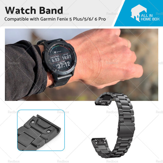 Stainless Steel Strap Quick Fit Watch Band Suitable For Garmin Fenix 5 6 22mm-0