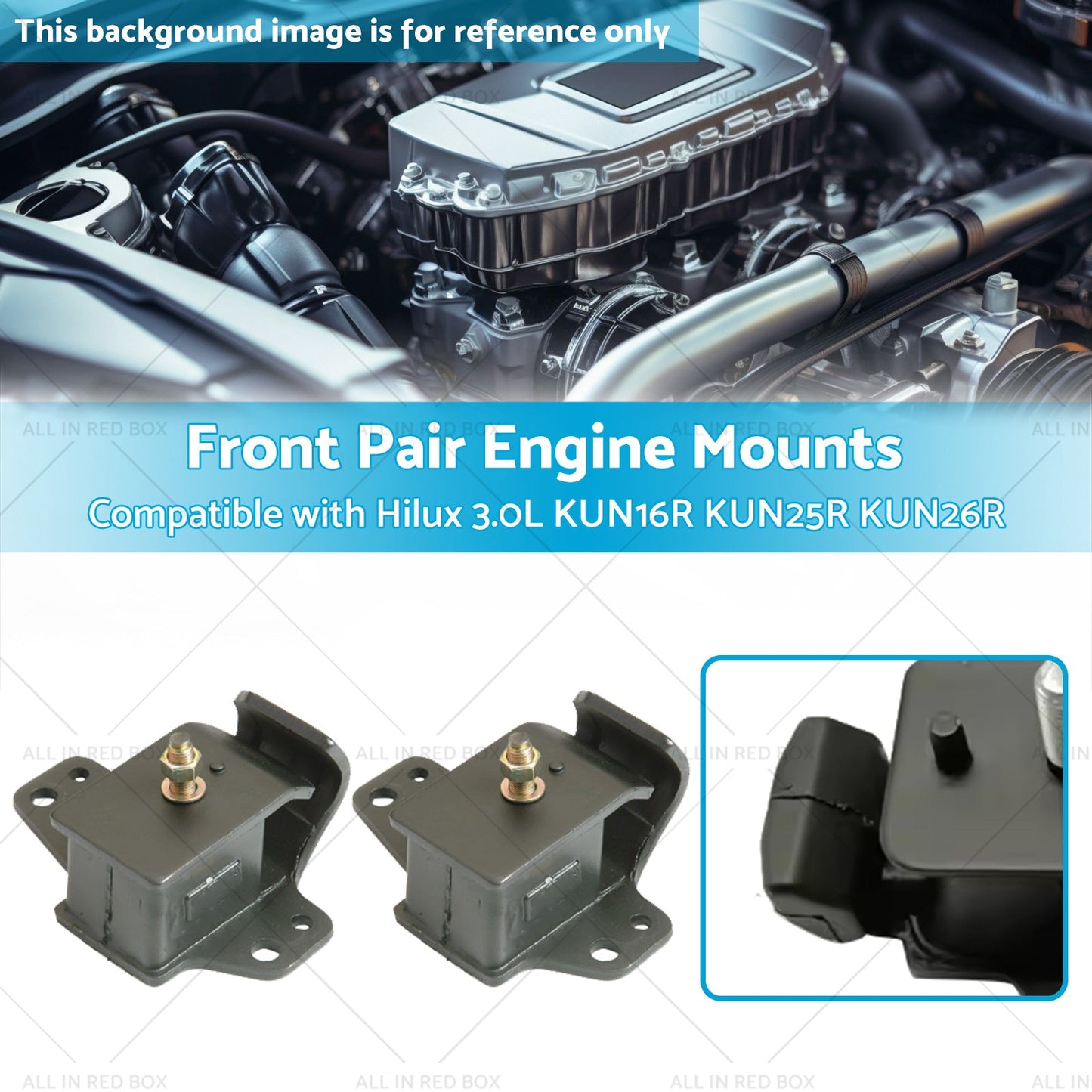 Front Pair Engine Mounts Suitable for Hilux 3. 0L KUN26R KUN16R KUN25R 05-16-2