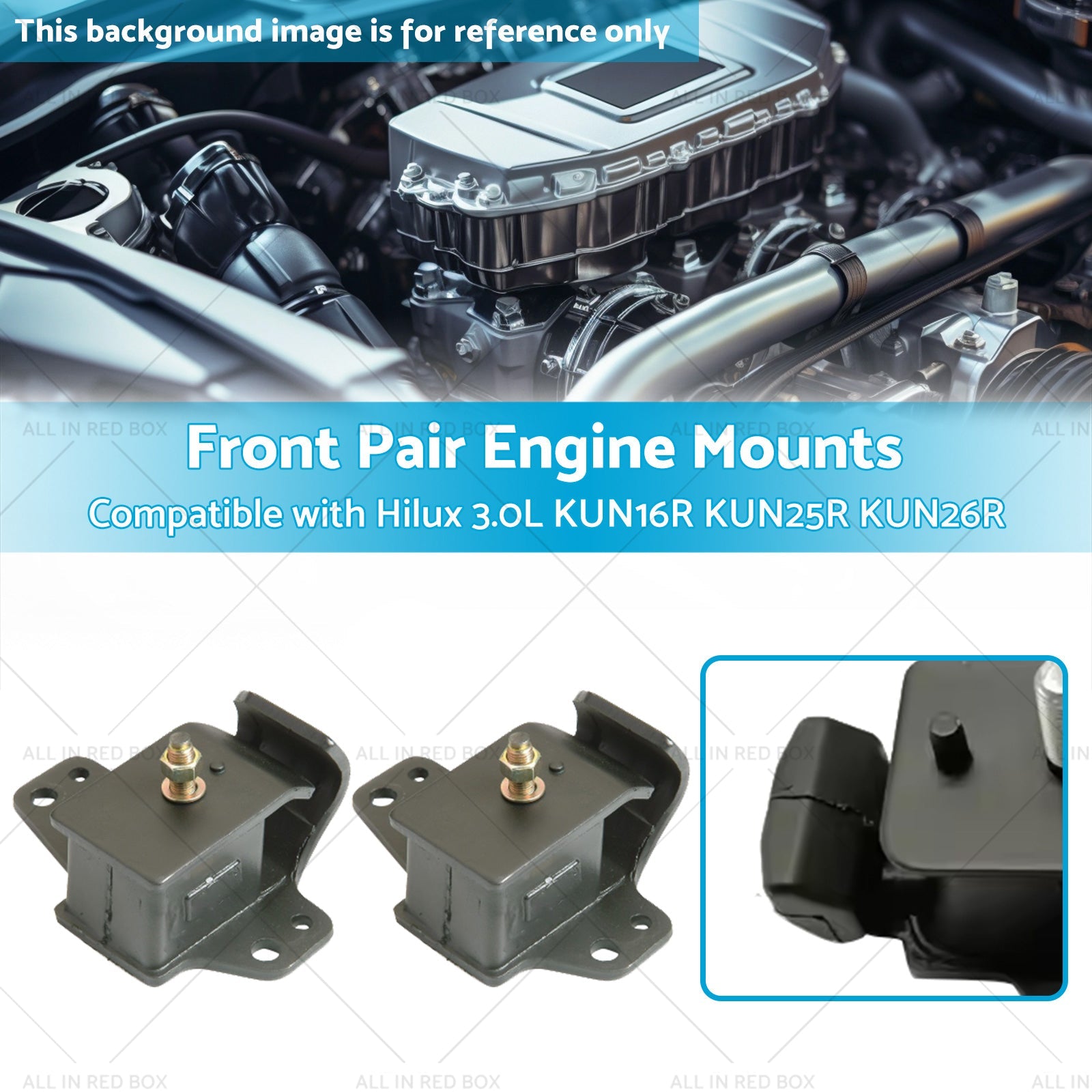Front Pair Engine Mounts Suitable for Hilux 3. 0L KUN26R KUN16R KUN25R 05-16-2