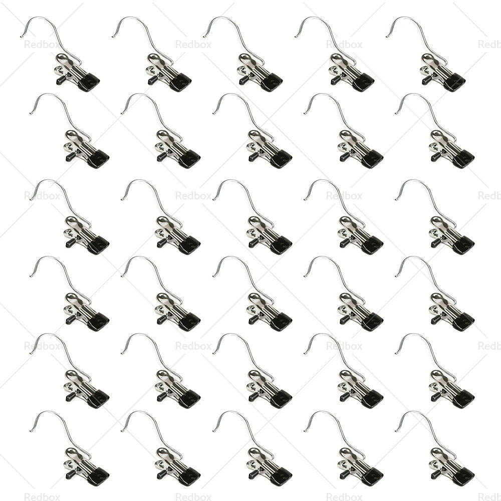 30PCS Single Clips Metal Hook Pins Scarf Belt Shoe Boots Hanger Portable Pegs-5