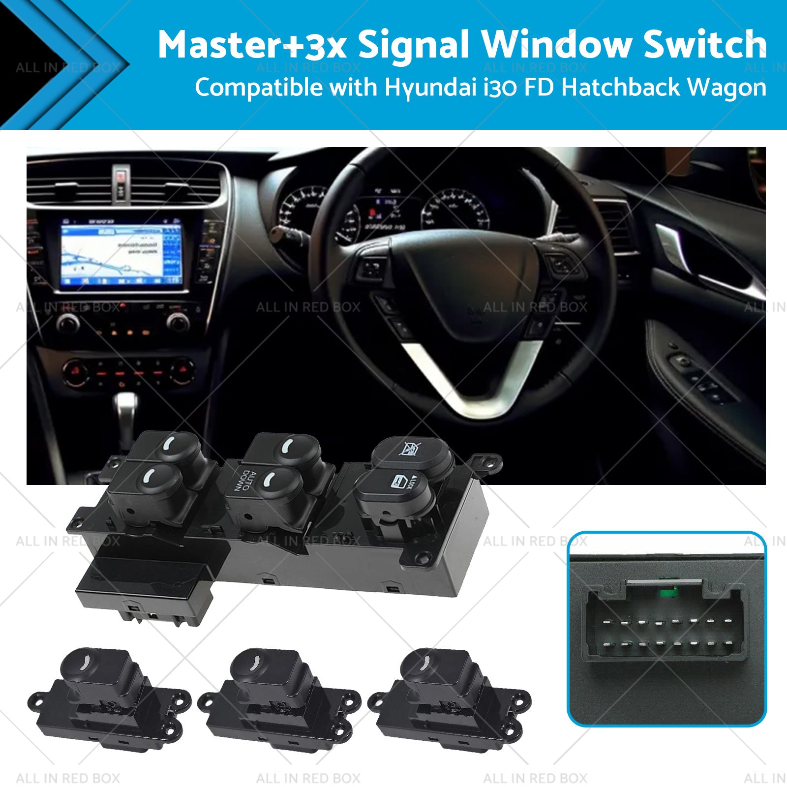 Master3x Signal Window Switch Suitable For Hyundai I30 FD Hatchback Wagon 07-12-0