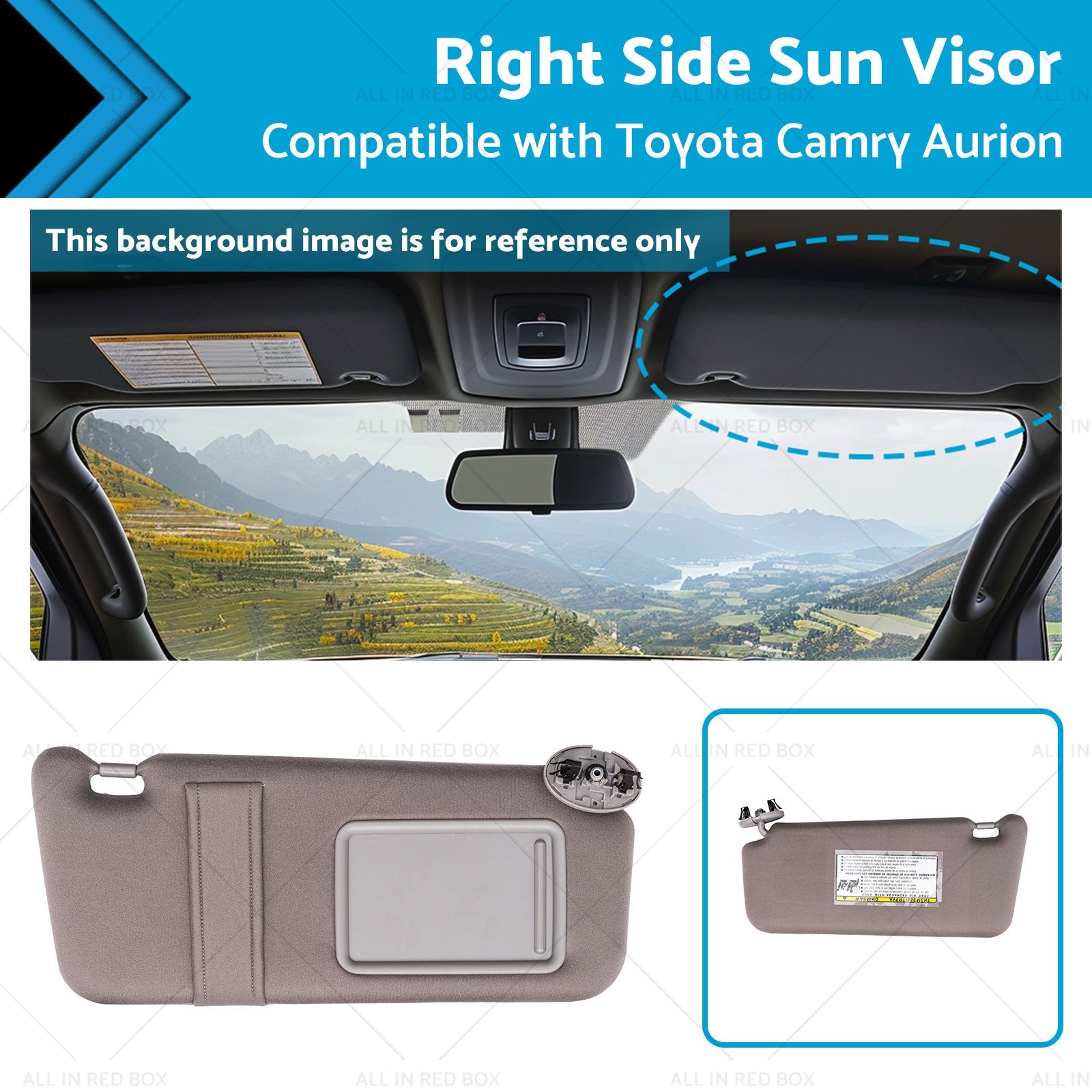 74310-06750-E0 Right Side Sun Visor Suitablefor Toyota Camry Aurion 07-11-0