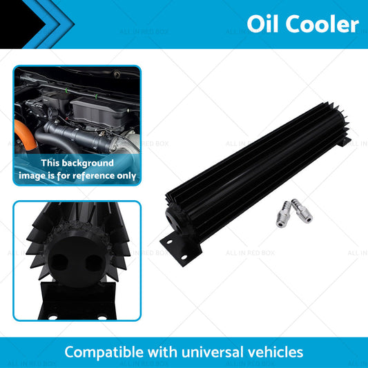 Oil Cooler Universal 12'' Aluminum Dual Pass Finned Transmission W Fittings SL-1