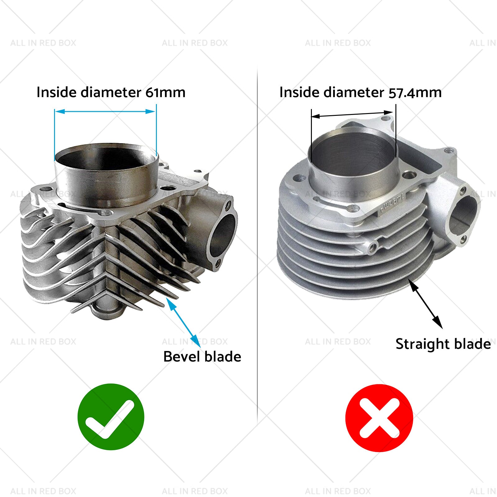 61mm Bore Cylinder Upgrade Kit Piston Gasket Suitable for GY6 172cc 180cc Motor-4