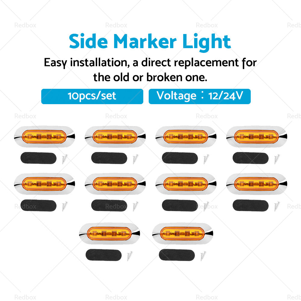 10x Clearance Light LED Side Marker Suitable For Truck Trailer Lorry Lamp Amber-1