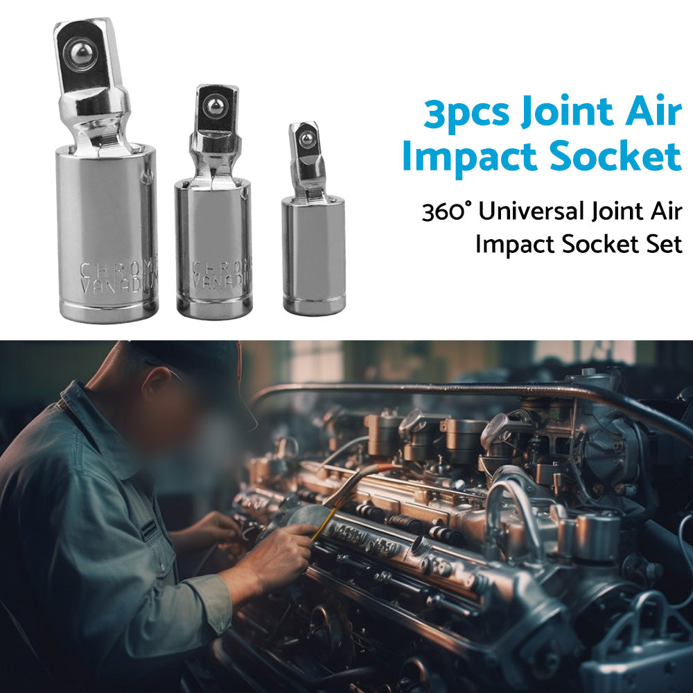3PCS 360 degree Impact Swivel Universal Joint Air Impact Socket Set 1 4inch 3 8inch 1 2inch-2