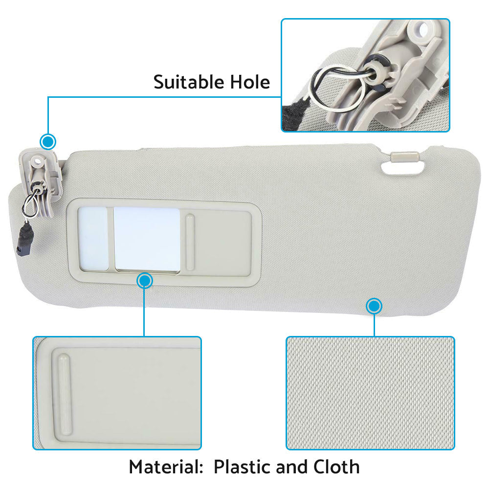 Left Sun Visor w or  Mirror Passenger Side TDY1-69-320 For Mazda CX-9 2010-2015-4