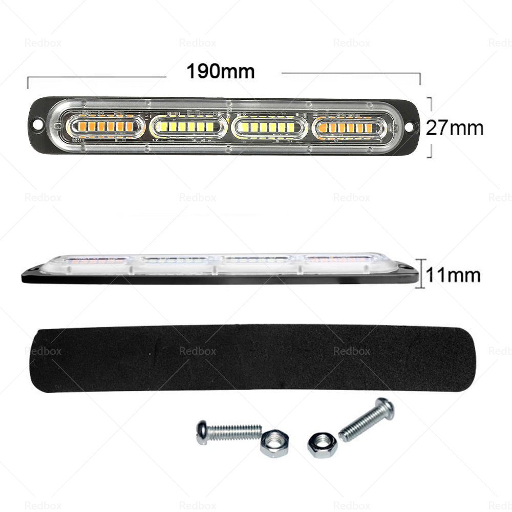 2x 48 LED Amber Recovery Strobe Flashing Grille Lightbar Lamp Truck Beacon Light-3