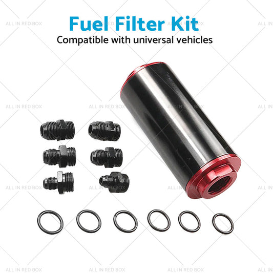 Universal Car 100 Micron AN6 8 10 Aluminum High Flow Fuel Inline Petrol Filter-1