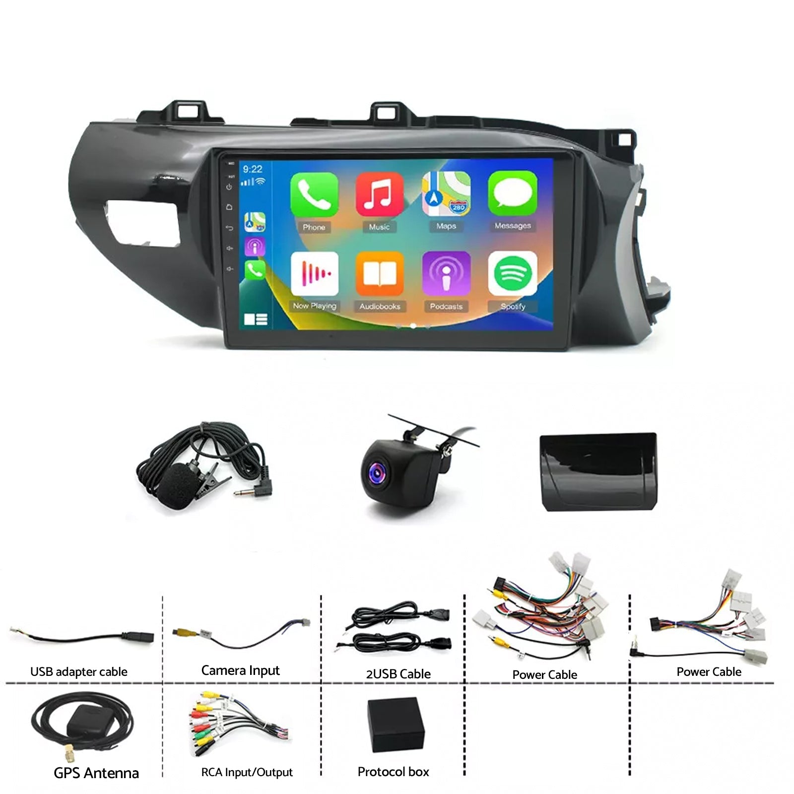 CarPlay Radio Head Unit Suitable For Toyota Hilux 15-22 Android 14 Apple 4+64G-1