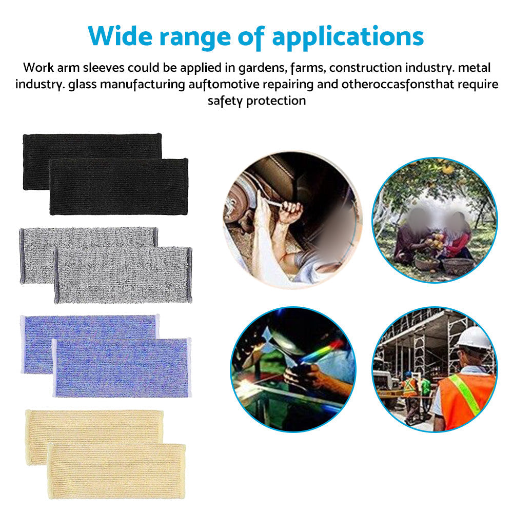 4 Pair Cut Resistant Sleeves Arm Protection Sleeves Forearm Protectors 4 Colors-4