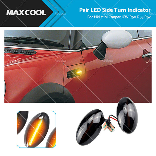 2x Black Smoked Side Indicator LED Repeater Light Mini Cooper R56 Coupe R58 R57-0