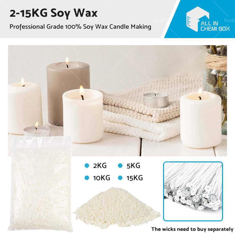 5KG Bulk 100percent Pure Soy Wax Natural Kosher Candle Making Supplies Crafts AU-1