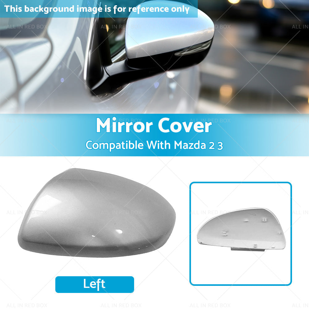 Left Side Mirror Cover Cap Housing Silver Suitable For Mazda 2 3 2009-2013-0