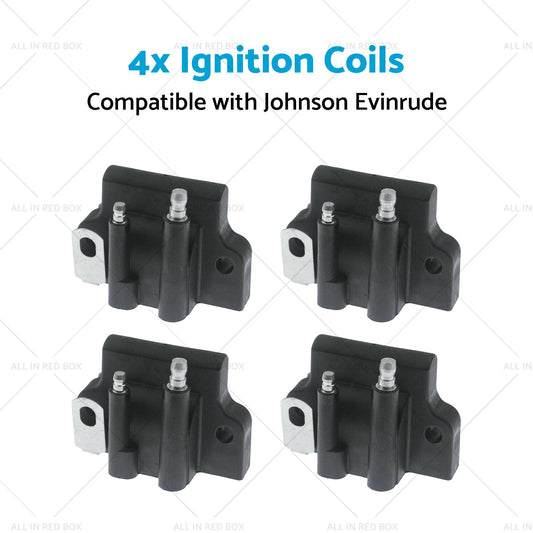 4x Ignition Coils Suitable for Johnson or Evinrude 2-Stroke 8-300HP Motor 582508-1