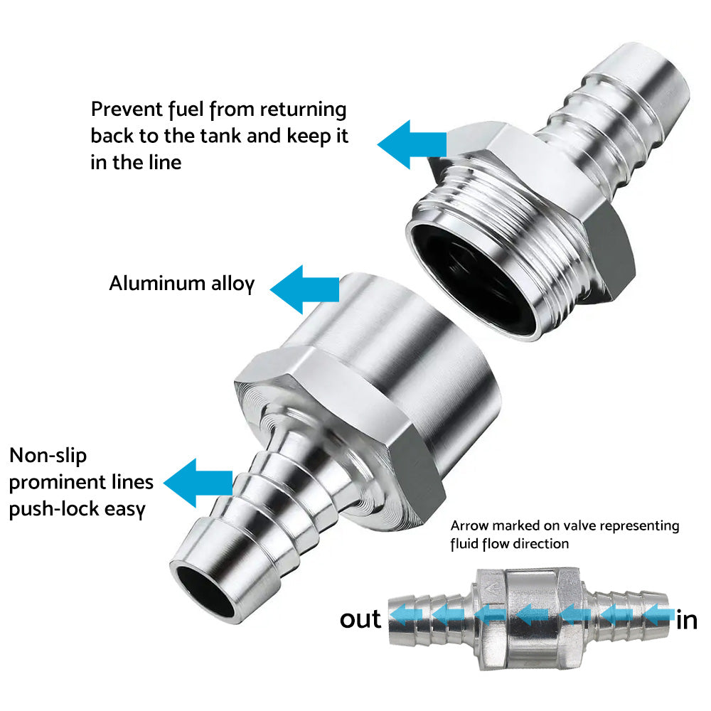 2x 3 8inch 10mm Inline Check Valve Fuel Petrol Diesel Gas Liquid One Way Non Return-3