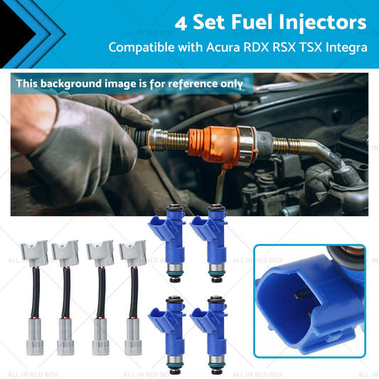 4 Set Fuel Injectors 16450-RWC-A01 Suitable for Acura RDX RSX TSX Integra 97-12-0