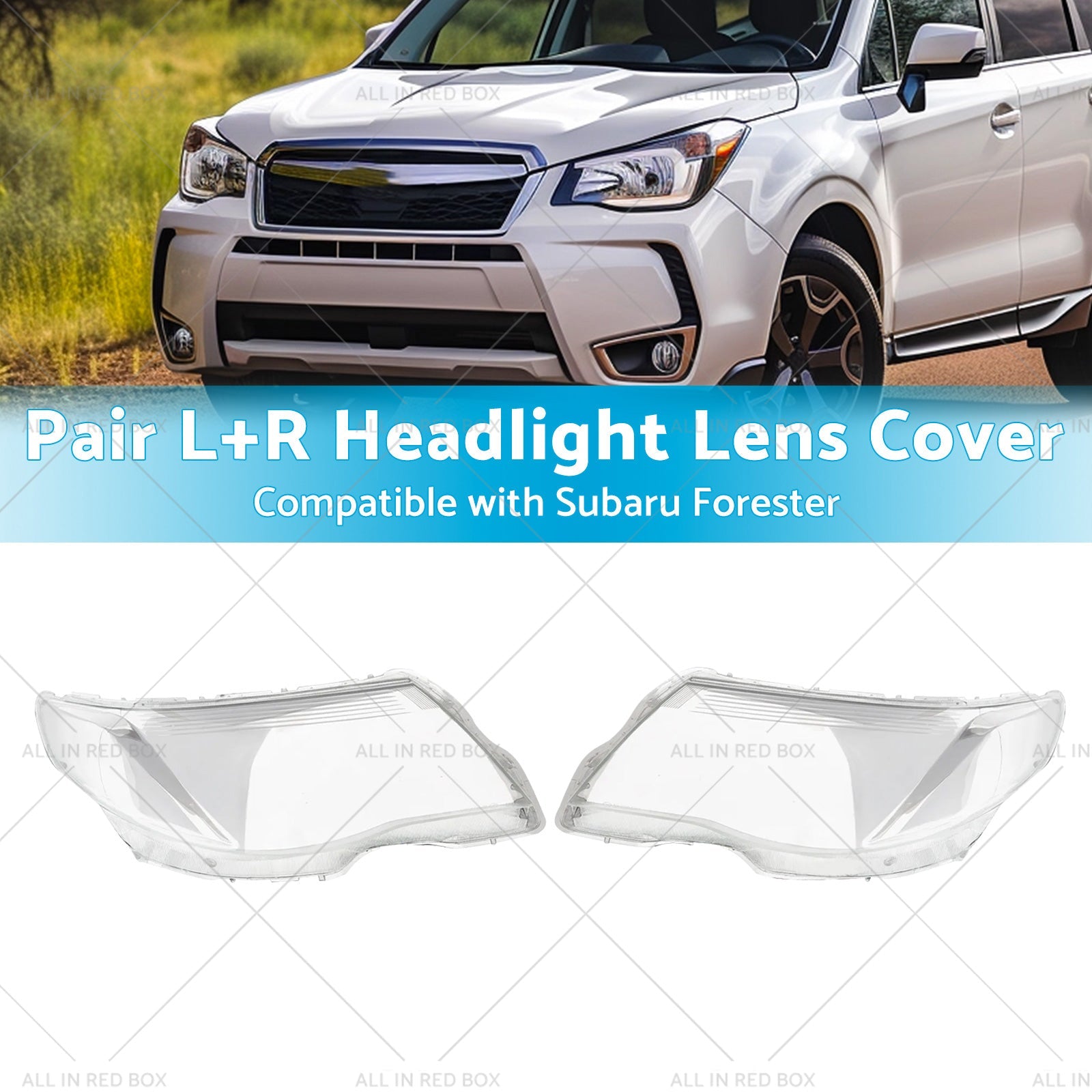 Pair LR Headlight Lens Cover Replacements Suitable for Subaru Forester 08-12-2