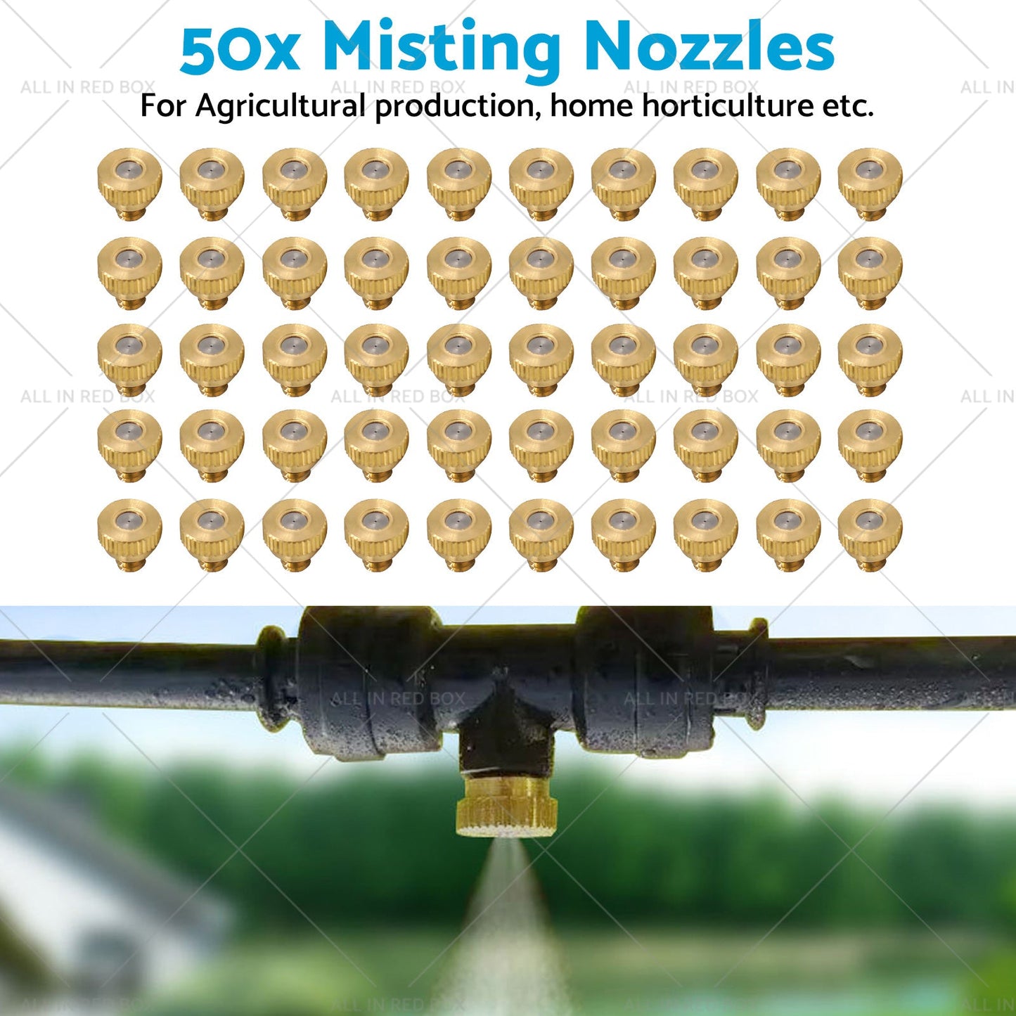 For Cooling System 0. 016inch 10 24 Brass Misting Nozzles Kit Water Mister Sprinkle-3