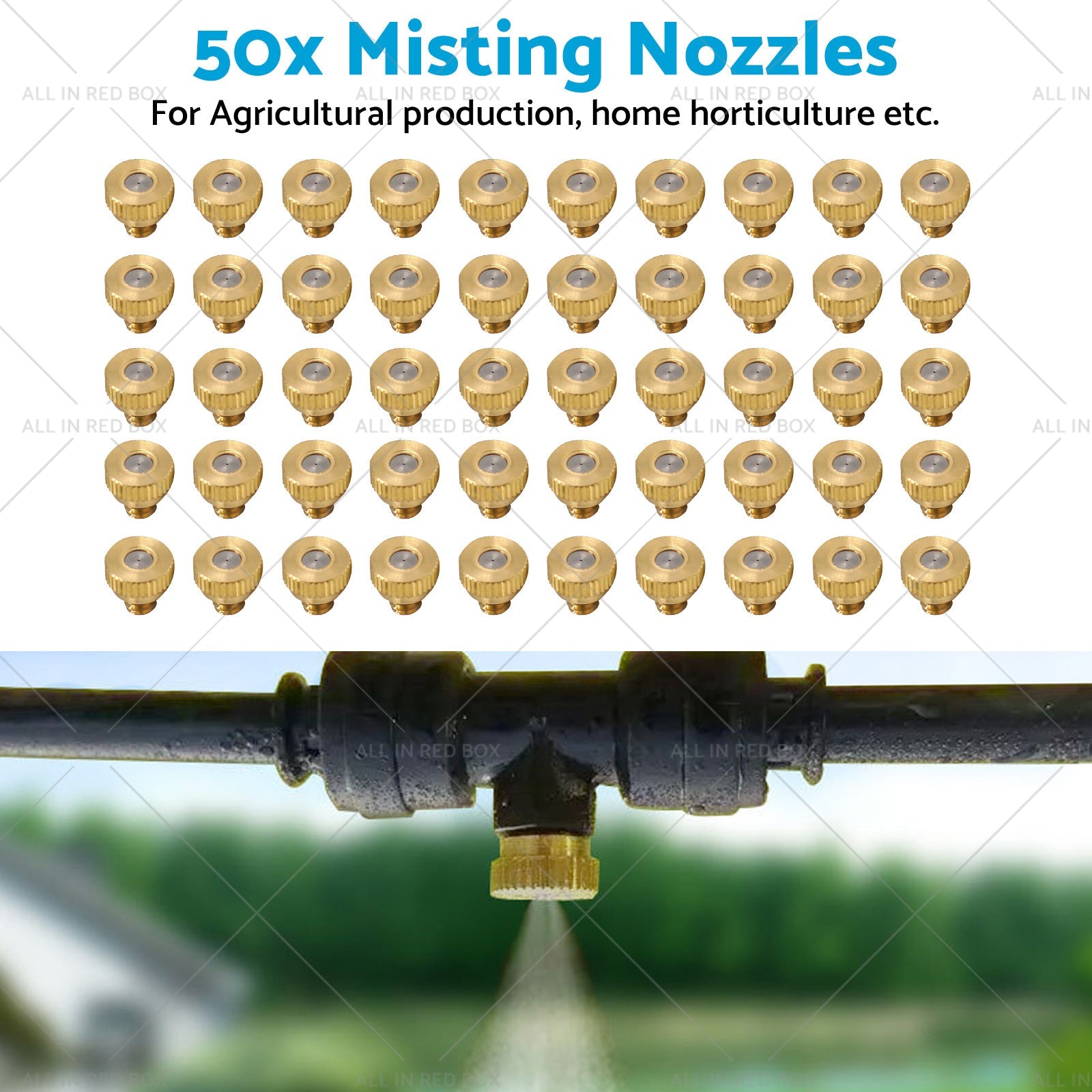 For Cooling System 0. 016inch 10 24 Brass Misting Nozzles Kit Water Mister Sprinkle-3
