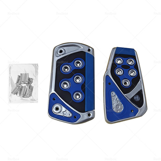 2x Non-Slip Automatic Gas Brake Foot Pedal Pad Cover Car Accessories Parts Blue-1