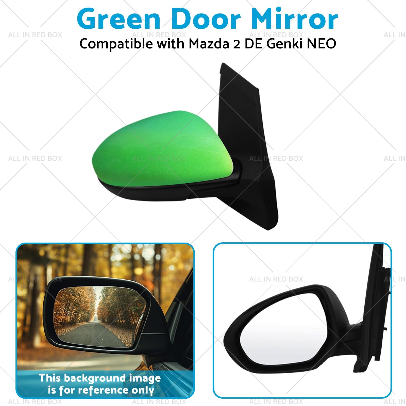 Left Side Green Rearview Mirror Suitable for 2007-2014 Mazda 2 DE Genki NEO MAXX-3