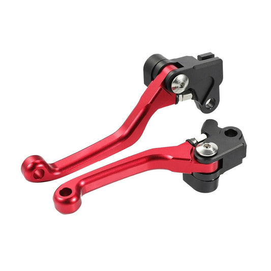 CNC Pivot Brake Clutch Levers Red Suitable For Honda XR250 / CR125R / CRF450R / CR500-0