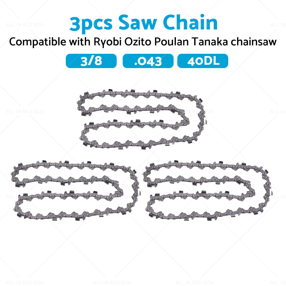 3PCS 3 8. 043 40DL Chainsaw Chain 10inch Suitable for OZITO 18V OCS-018 PXCCSS-018-2