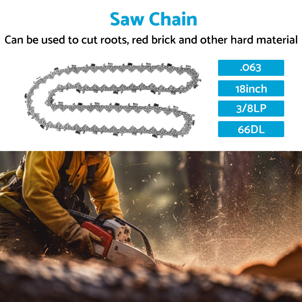 Tungsten Carbide Chainsaw Chain 18 inch 3 8. 063 66DL Suitable for Husqvarna-2