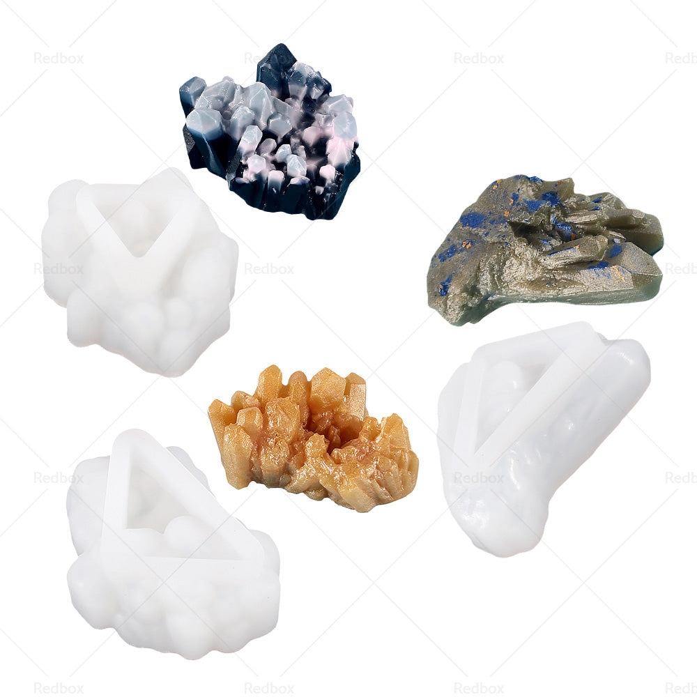 Silicone Epoxy Resin Mold Crystal Cluster Quartz Rock Column Icicle Stone Gem-2