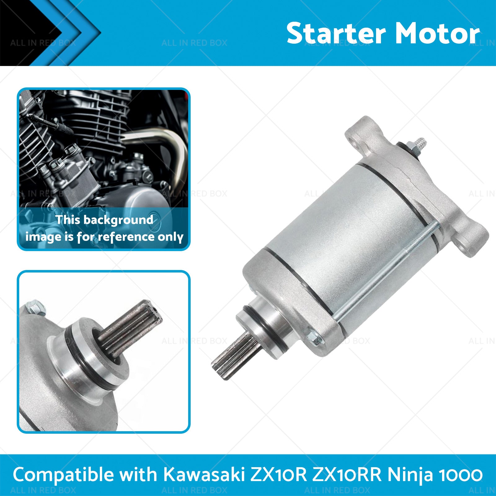 Engine Starter Motor 9Teeth Suitable For Kawasaki ZX10R ZX10RR Ninja 1000 11-21-1