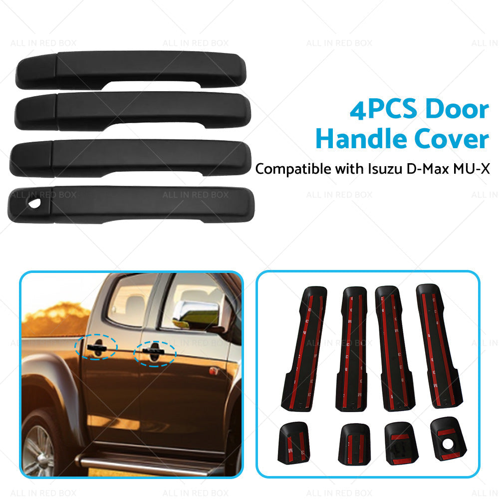 4PCS Door Handle Cover Trim Suitable for Isuzu D-Max DMax MUX MU-X 2012 - 2015-4