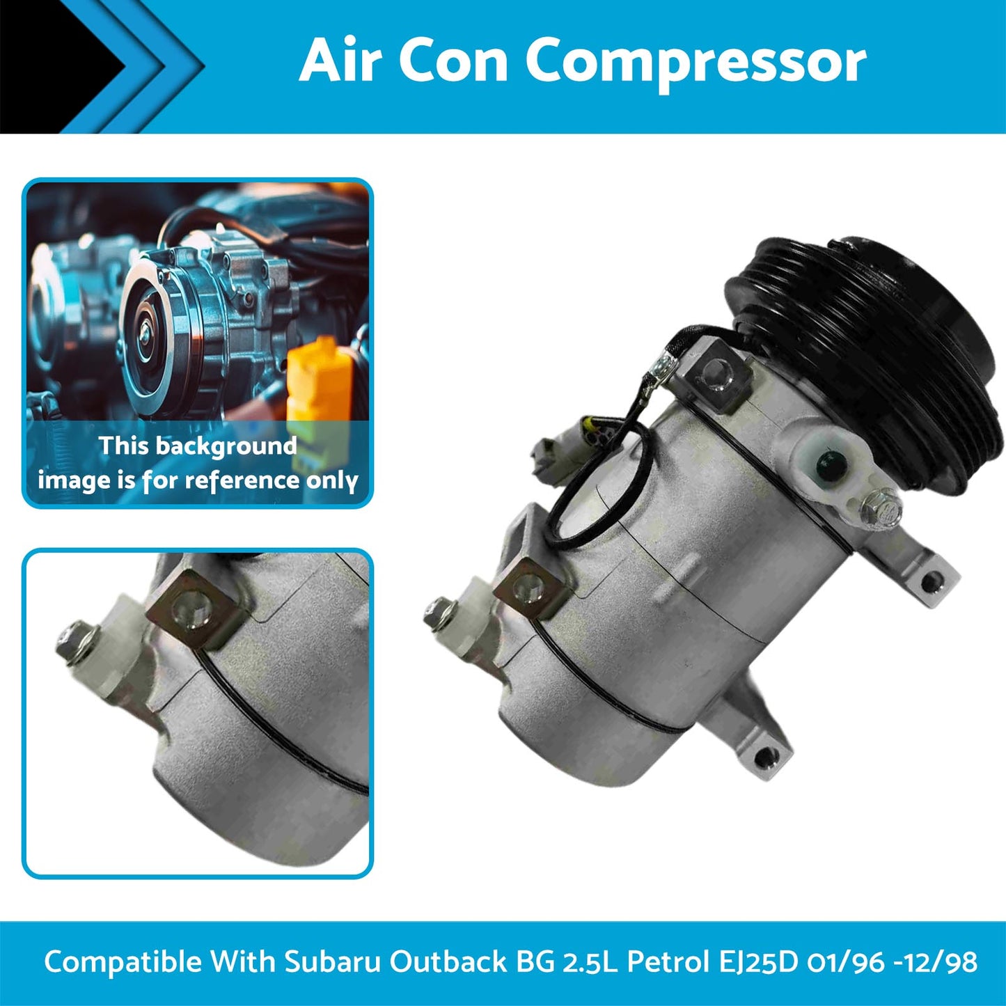 Air Con Compressor Suitable For Subaru Outback BG 2.5L Petrol EJ25D 01/96 -12/98-2