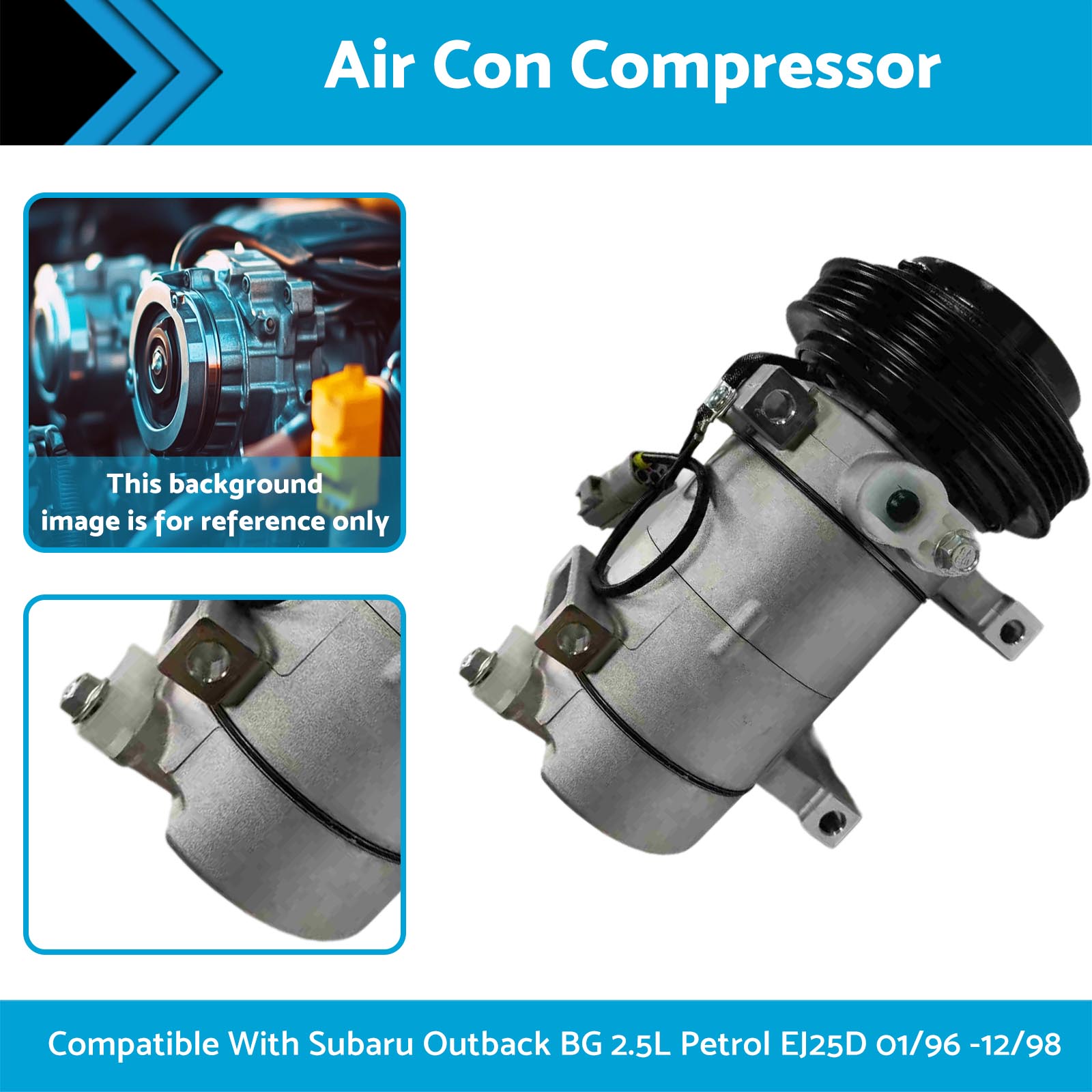 Air Con Compressor Suitable For Subaru Outback BG 2.5L Petrol EJ25D 01/96 -12/98-2