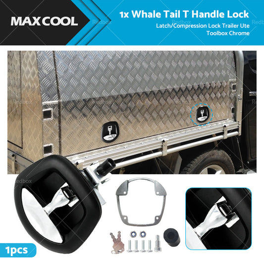 1x Whale Tail T Handle Lock Latch or Compression Lock Trailer Ute Toolbox Chrome-0