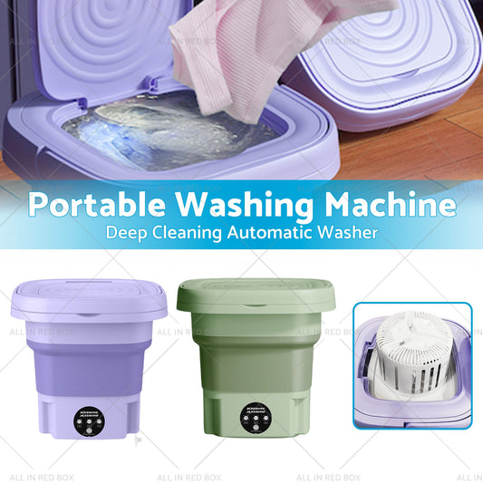 8L Foldable Washing Machine Portable 3 Modes Deep Cleaning Automatic Washer 240V-1