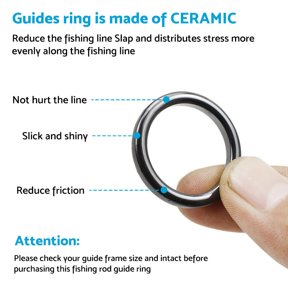 160Pcs 3. 7mm-30mm Ceramic Fishing Rod Guide Rings Wear Resistant Rod Repair Kit-2