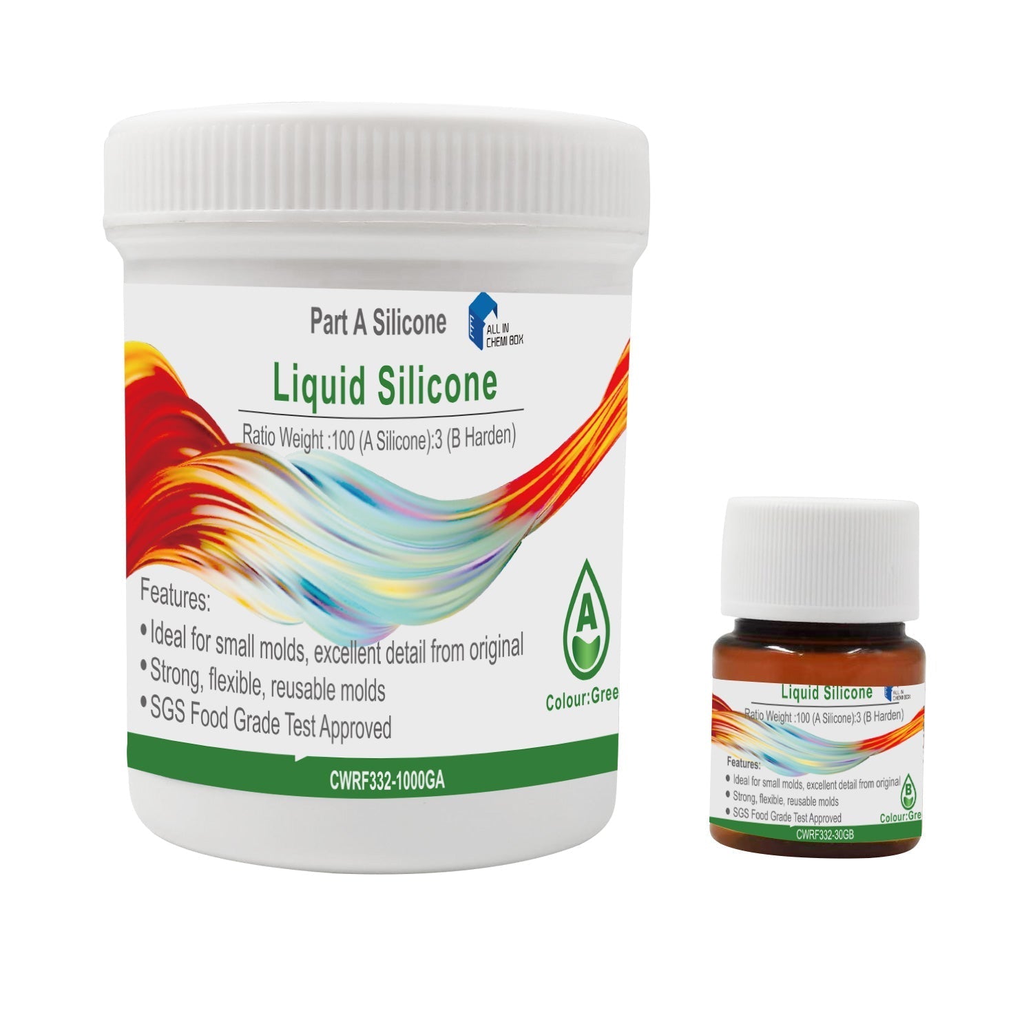 SH25 Liquid Silicone Rubber Mould Making Kit 100 3 Mix - 1Kg 2Kg 5Kg 10Kg Green-4