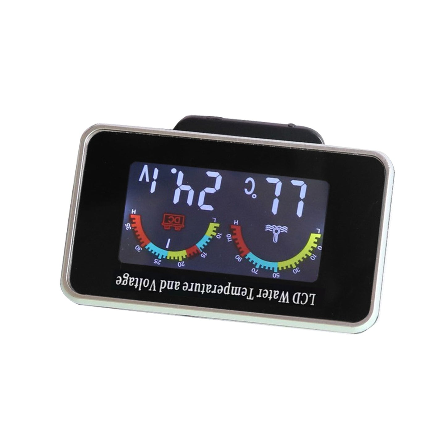 2 In1 Car Digital LCD Water Temperature Meter Voltmeter Gauge 12V/24V Display-3
