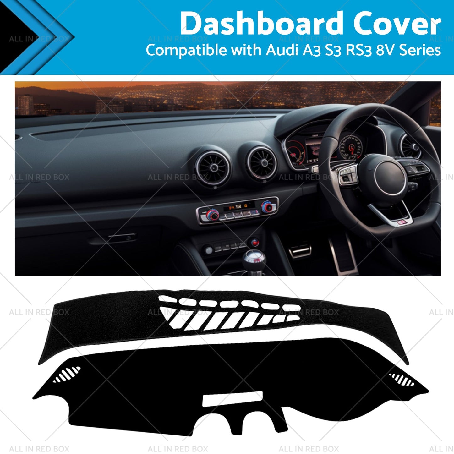 Dash Mat Non-Slip Suitablefor Audi A3 S3 RS3 8V Series 2013-2018 Dashboard Cover-0